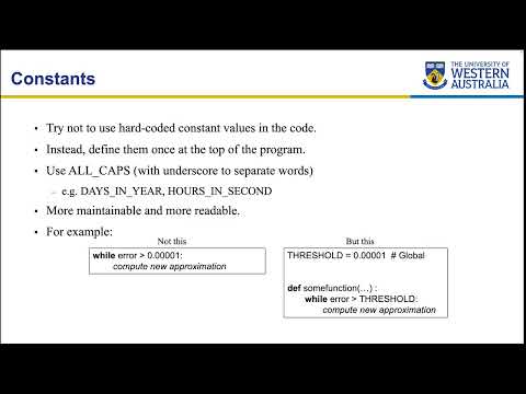 Uwa Csse Core Python Programming Python Style