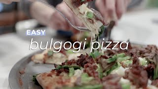 Easy Korean bulgogi pizza recipe 🍕 | Trader Joe's pizza dough | Quick lunch idea | Canon R6