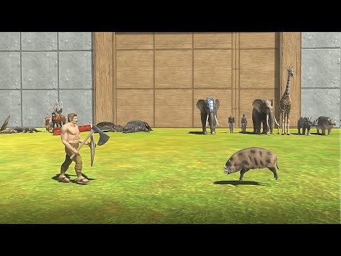 ANCIENT HUMANS+REPTILES VS MODERN HUMANS+MODERN MAMMALS Tournament - Animal Revolt Battle Simulator