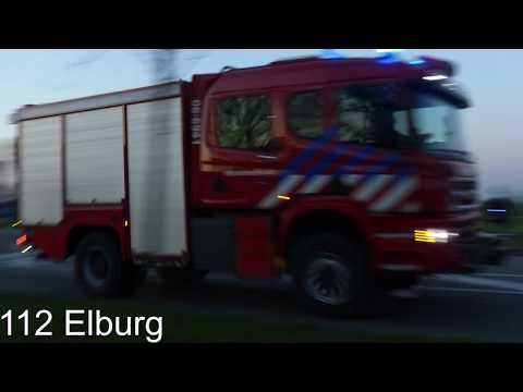 Brandweer Elburg met spoed naar een gaslucht melding in 't Harde