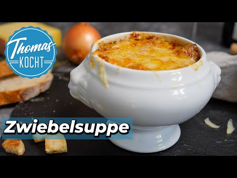 Französische Zwiebelsuppe mit Käse gratiniert! Soooooo gut.........