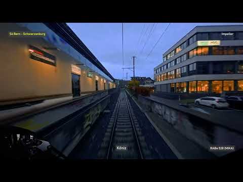 Führerstandsmitfahrt / cab ride S6 Bern - Schwarzenburg - Bern 🚃 BLS RABe528 MIKA 🌬️🌧️
