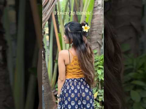 Flower clip hairstyle #hairstyle #easyhairstyle #longhair #haircare