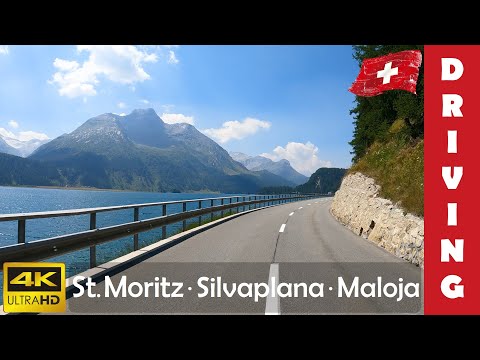 Driving in Switzerland 9: Sankt Moritz - Silvaplana - Maloja | 4K 60fps