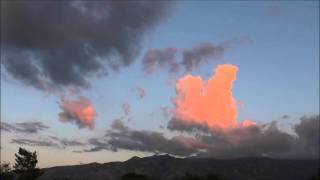 preview picture of video 'Sunset 9 20 2014 with a Rainbow over the Santa Catalina Mountains AZ'
