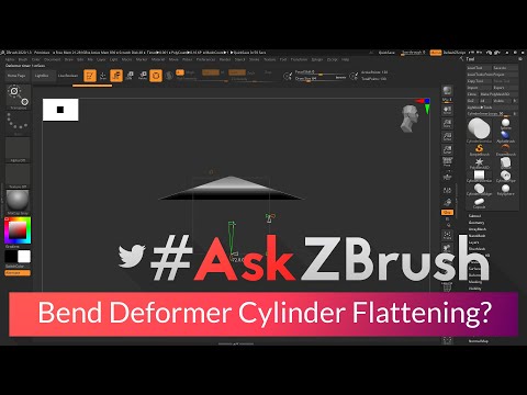 #AskZBrush: “When I use a bend deformer on a cylinder it flattens out? What is happening?”