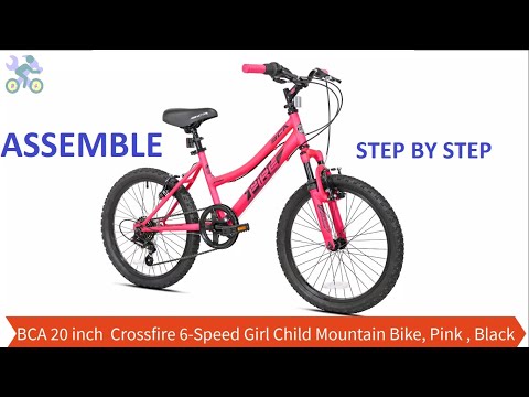 How To Assemble BCA 20 inch  Crossfire 6 Speed Girl Child Mountain Bike, Pink , Black