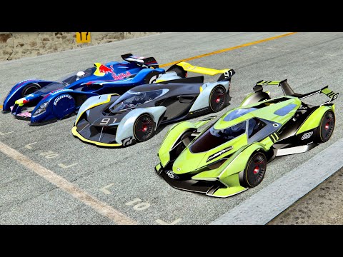 Lamborghini V12 Vision Gran Turismo vs McLaren Ultimate Vision GT vs Red Bull X2010 - Monza