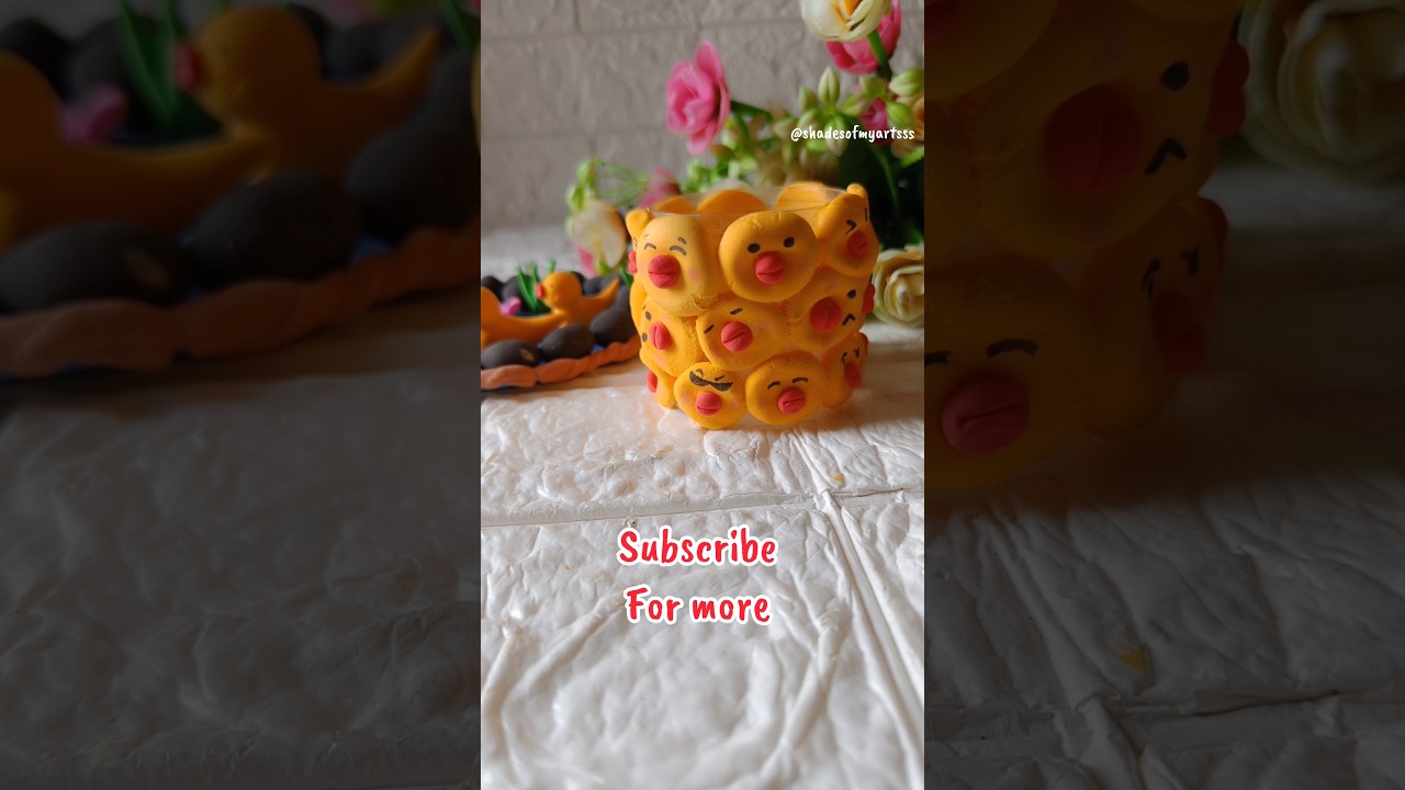 *Pinterest* inspired pen holder using super clay /diy super clay pen holder 😱#shorts #diy #trending