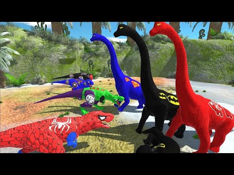 SPIDER T-REX HUNTING BRACHIOSAURUS DEATH RUN - JURASSIC WORLD EVOLUTION