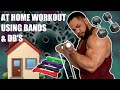 At Home Upper Body Workout using Bands & Dumbbells
