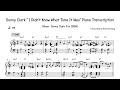 Sonny Clark "I Didn't Know What Time It Was" Piano Transcription