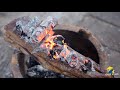 【Shyo video】用2斤腊肉和野生山药做烧烤，一口山药一口肉，香而不腻真巴适！