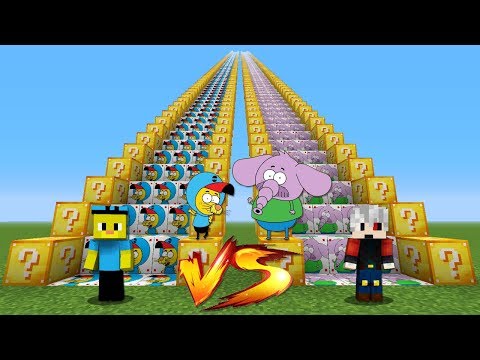 KRAL ŞAKİR VS FİL NECATİ MERDİVEN ŞANS BLOKLARI - Minecraft