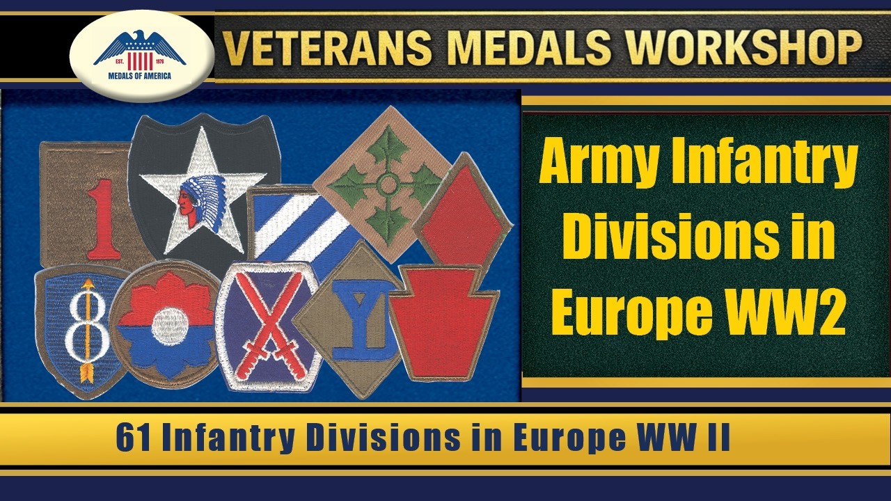 All 61 U.S. Army Infantry Divisions and Their Patches that Fought in Europe During World War II.