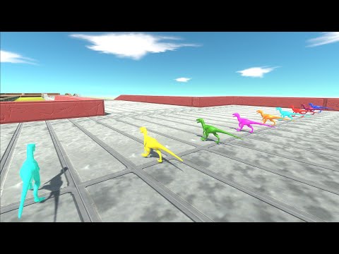 Which Neon Deinonychus is the Fastest? Deinonychus Speed Race - Animal Revolt Battle Simulator