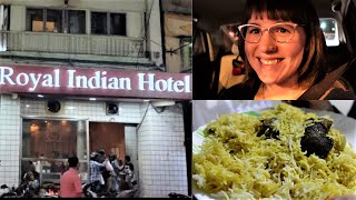 American tries BIRYANI from ROYAL INDIAN HOTEL in Kolkata | Barabazar Market | Food Vlog