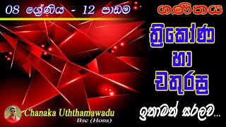 maths - Grade 8 - 12 th lesson - ත්‍රිකෝණ හා චතුරස්‍ර -  sinhala medium