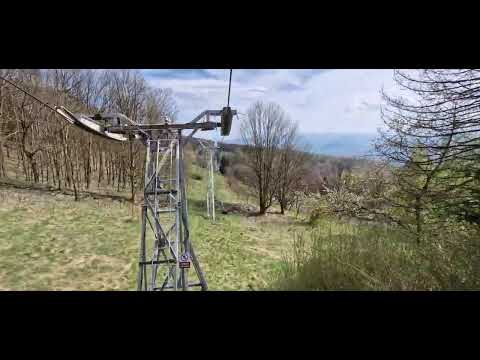 Krupka - Komáří hůrka (808 m) - Seilbahnfahrt in der ältesten Seilbahn Tschechiens