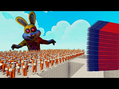 100x LUCKY THE RABBIT + 1x GIANT vs 3x EVERY GOD   Totally Accurate Battle Simulator TABS