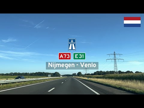 Driving in the Netherlands: Rijksweg A73 E31 from Nijmegen to Venlo