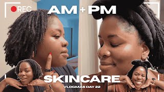 Realistic Skincare Routine | AM + PM During the Holiday Season | Vlogmas Day 22 2025