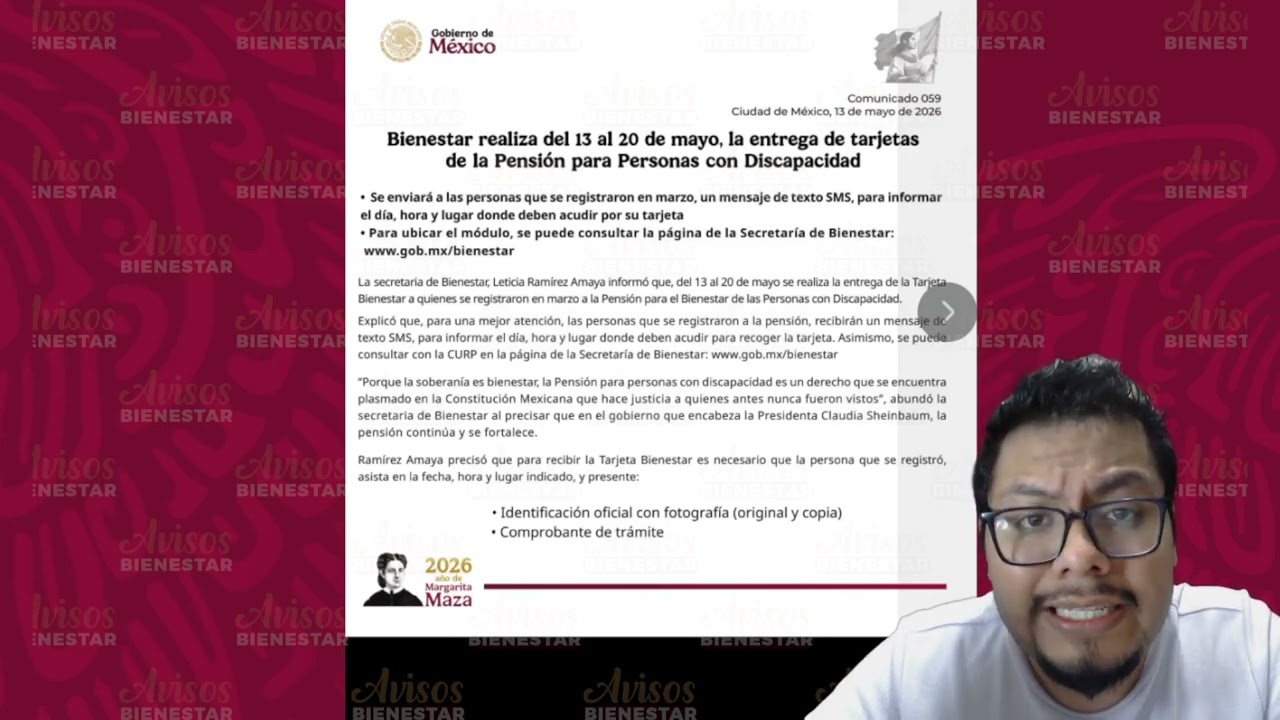ASÍ TE AVISARAN para ir por tu tarjeta bienestar si te registraste marzo 2026, pension discapacidad