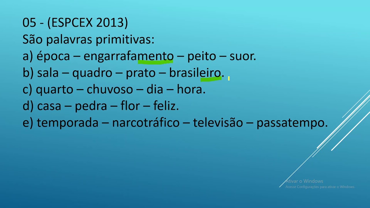 Processos de Formação de Palavras  - Questões de Concurso   Parte 1