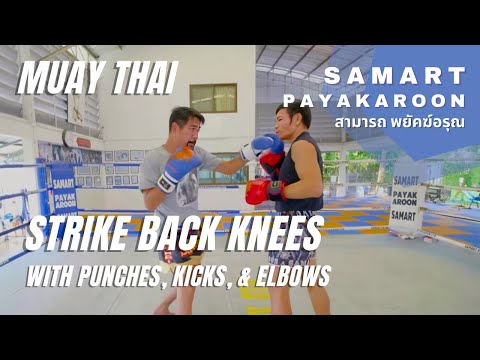 Strike Back Knees With Punches, Elbows, and Kicks With Samart Payakaroon  สามารถ พยัคฆ์อรุณ