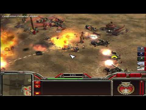 Command & Conquer  Generals Zero Hour -  China Nuke vs GLA Toxin - 1 VS 7 -  EXTRA HARD