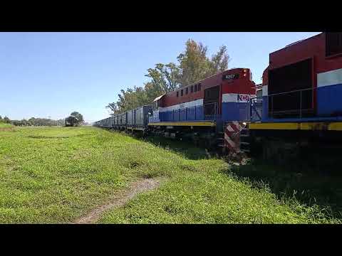 Alco (8256)+ Alco (8257) con un Tren Cargado N.C.A a su paso por "Estación Beltrán" en pleno dia 🚂☀️