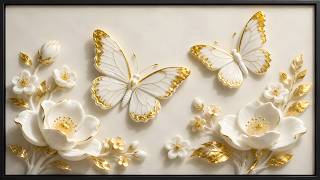 Elegant Butterfly & Floral Art | Modern Luxury Frame TV Wallpaper