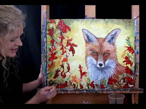 Learn to Paint AUTUMN FOX with Acrylics - Paint and Sip at Home - Step by Step Tutorial