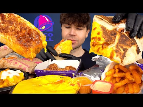 ASMR TACO BELL MUKBANG CHEESY BURRITOS CHICKEN NUGGETS CRUNCHWRAP SUPREME & FRIES | WITH CHEESE