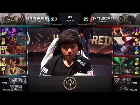 [MSI 2017] Gigabyte Marines vs SK Telecom T1 Day 3 | Group Stage | GPL vs LCK