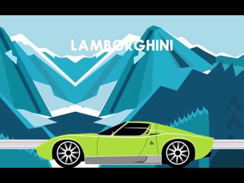 All lamborghini 1964-1971 2d animation