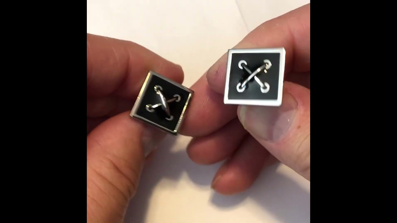 Men's Silver Cross Stitch Black Enamel Inlay Design Cuff links #giftsfordad #cufflinks #jewelry
