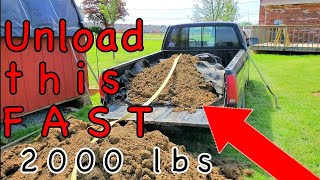 How to unload truck in 30 seconds | Dirt | Gravel | Mulch and more! Quick and easy