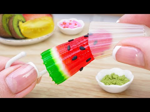 ASMR Miniature Watermelon Desserts | AMAZING Watermelon Umbrella Jelly Gummy | Miniature Cooking
