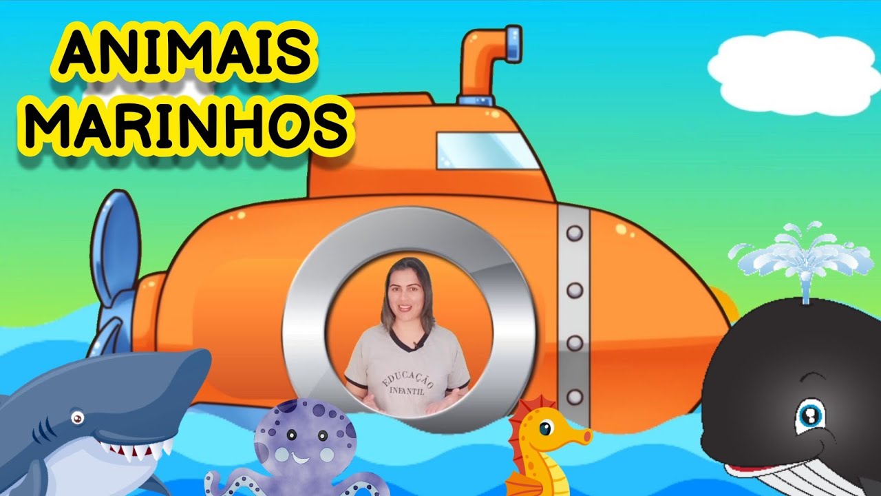 ANIMAIS MARINHOS PARA EDUCAÇÃO INFANTIL - Animais AQUÁTICOS que vivem no mar.