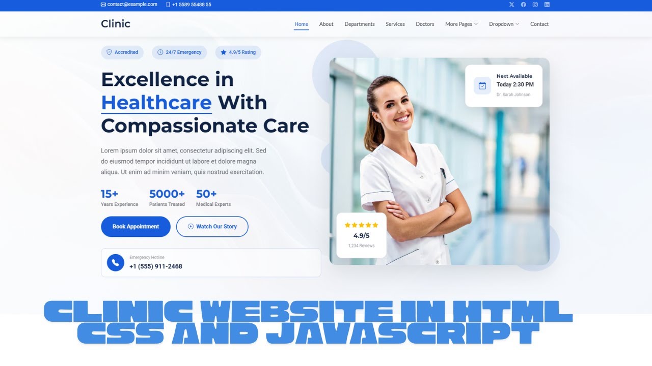 How to make a Clinic Website in HTML CSS and Javascript | Source code