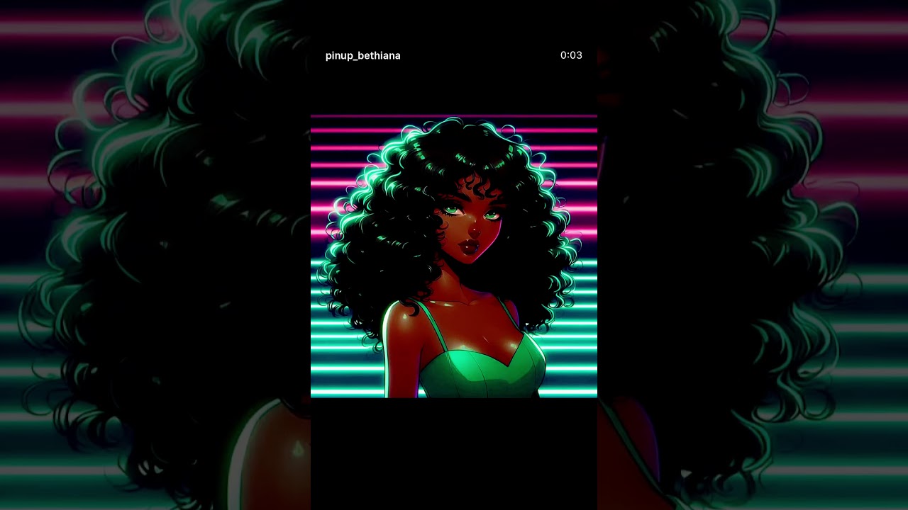 Black Pin Up Girl  fantasy Art black Art pinup short