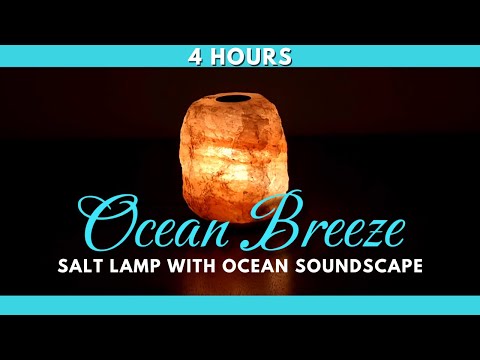 Ocean Waves Sounds / Himalayan Salt Lamp  Night Light / 4 Hours