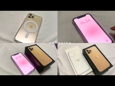unboxing iphone 11 pro (gold 256) in 2024 || accessories, aesthetic,set up #unboxing #iphone #foryou