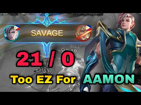 AAMON EZ 21 KILLS & SAVAGE 🔥😎 | ROAD TO TOP GLOBAL AAMON | MLBB NEW HERO