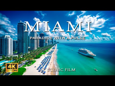4K Miami Vibes 2025 🌴 Tropical Skyline & Beach Paradise Aerial Drone View | Azure Escape 4K