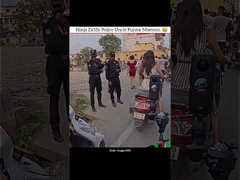 Ninja Zx10r Police Uncle Funny Moment😂#motovlog #viral #ytshorts #zx10r #ninja #police #funny #reels