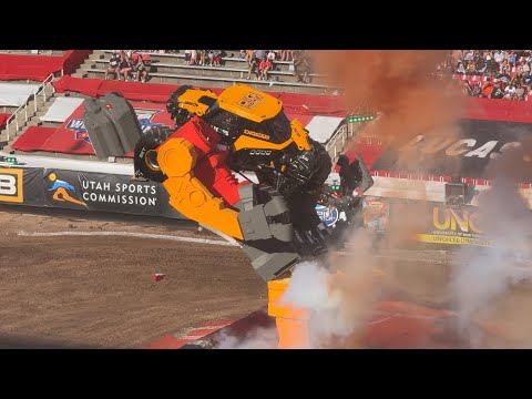 Monster Jam World Finals XXIV JCB DIGatron SmashBot STUNT Salt Lake City Utah 07/05/2025