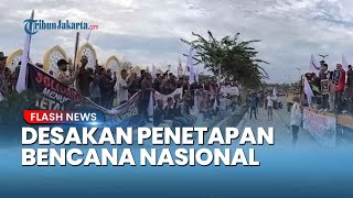 Desak Status Bencana Nasional, Massa GRAB Kibarkan Bendera Bintang Bulan di Aceh
