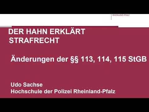 Der Hahn erklärt Strafrecht - §§ 113ff StGB Änderungen Widerstand